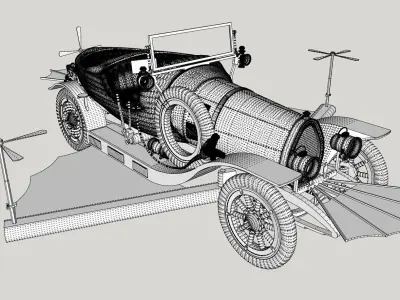 Chitty Chitty Bang Bang car PRINTABLE HIGH POLY 3D 3D print model