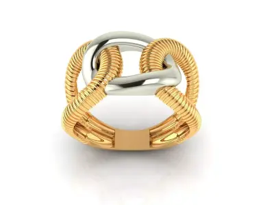  Twist Rope Knot Ring  3D print model