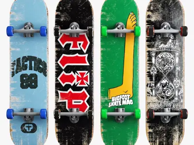 Skateboard set 005 3D model