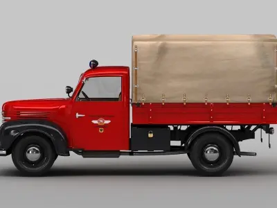 Barkas Framo V901 Fire Truck 3D model