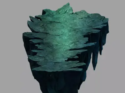 Stone Dragon Hall - Left Cliff 03 3D model