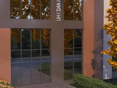 Industrial Building Factory 013 Low-poly 3D model
