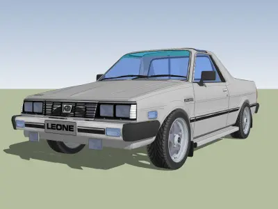 Subaru Brumby Sport 1985 Low-poly 3D model