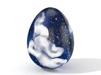 Easter Egg Cracked  N011 Low-poly 3D model