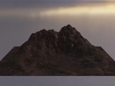 Aerial Grassy and Rocky Mountain 5 Free 3D model