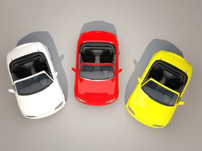 Car cartoon 01 - rig 3D model