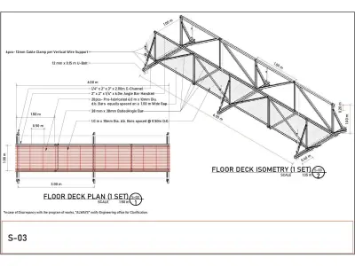 PROPOSED 42 m LONG FOOTBRIDGE 3D model