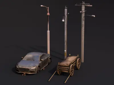 Dusty 3D Asset Pack Low-poly 3D model