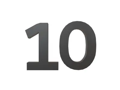 Date Number v1 Pack 01 Low-poly 3D model