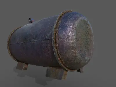 Old water tank-Version 002 Low-poly 3D model