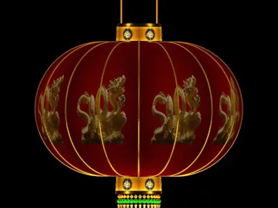 Chinese red lantern 3D model 48
