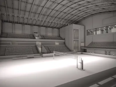 Volleyball Court Pavilion Scene 3D model