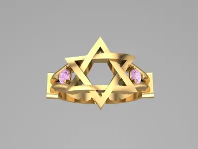 Star Of David Ring  Free 3D print model