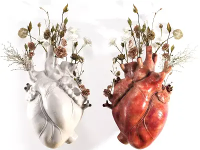 Wall Heart Vase 3D model