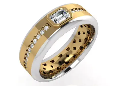 Emerald Bezel Setting Band 4416 3D print model