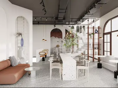 COFFEE SHOP INTERIOR DESIGN 3DSMAX CORONA RENDER 3D model