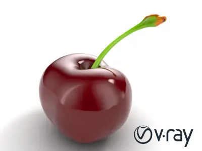 Realistic Cherry with Dark Red Glossy Texture model pack Low-poly 3D model