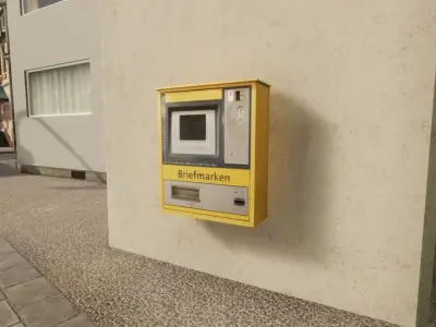 PBR Letterbox and Stampsautomat Free low-poly 3D model