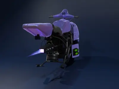 sci-fi motorcycle Low-poly 3D model