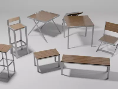 Exterior Aluminum Furniture Free 3D model