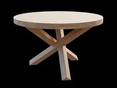 Table wooden 3 Low-poly 3D model