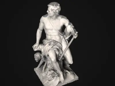 Chasseur Statue Low-poly 3D model