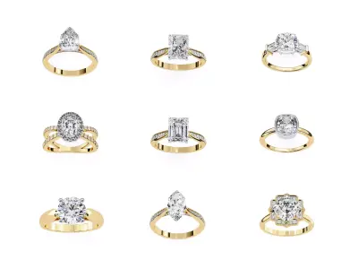 Diamond Style Gold Ring  3DM  STL Jewelry Design Files 3D print model