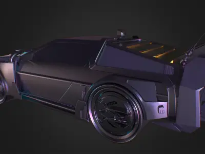 Delorean back to future 3D model