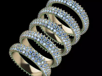 Dainty Cluster Diamond Infinity Band Mix Sizes 4 5 6 7 8 3D print model