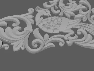 Central decor ornament for furniture 3D model 813