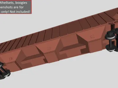 Trinity Rail 3-bay 57 ft Covered Hopper printable in H0 Scale 3D print model