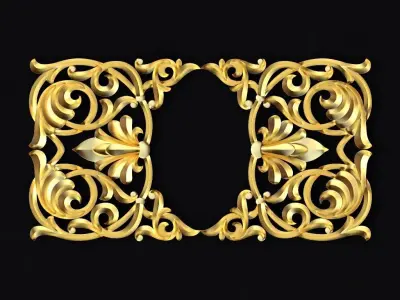 Central decor ornament for furniture 3D model 453