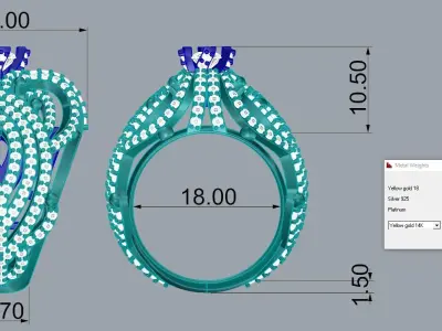 Jewelry Ring Gold 3D print model