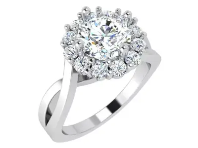 Round Halo Twisted Ring 4695 3D print model