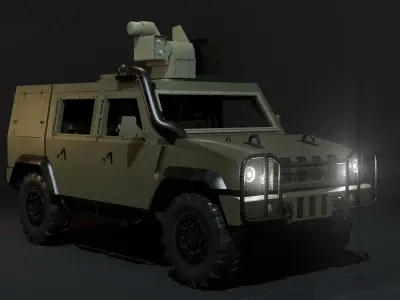  Light armored vehicle Iveco LMV Low-poly 3D model