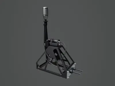 Short Shifter 01 - Variation A - Gray Low-poly 3D model