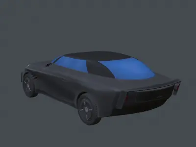 Futuristic stylized car Low-poly 3D model