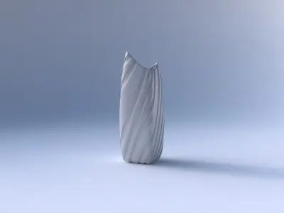 Vase double arc rectangle with twisted smooth ribbons  3D print model