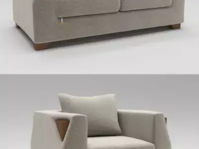 Stylish luxury sofa 3D model