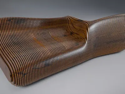 Modern Parametric Bench 3D Model 3D model