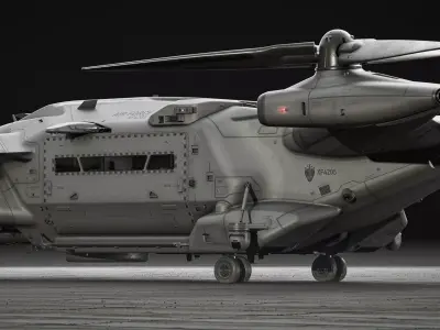 Futuristic Dropship Helicopter 3D model