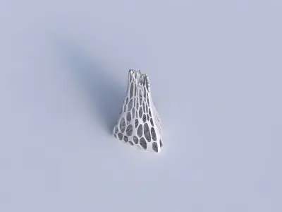 Vase grounded tipping triangle with cracked organic lattice 3D print model
