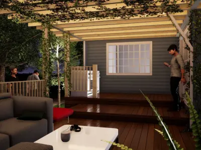 deck connecting 3D model