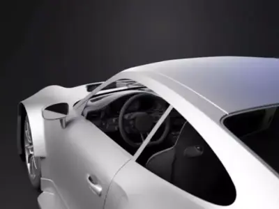 High-Detail 3D Render of a Racing Car with Open Hood 3D model