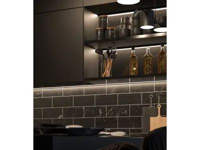Kitchen Modernist Black Free 3D model