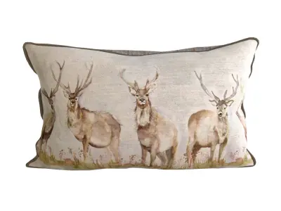 Voyage Cushion - Deers -Piped Pillow 3D model