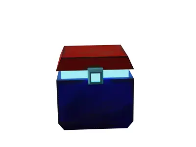  Chest in 3d low poly Low-poly 3D model