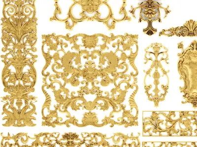 Cartouches SET 36 3D model