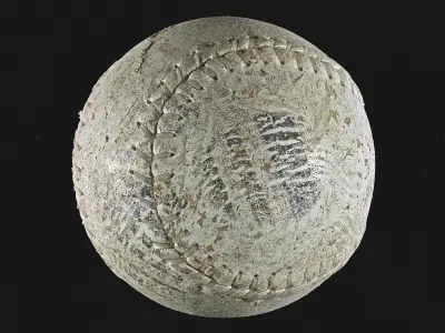 Baseball based on scan Low-poly 3D model