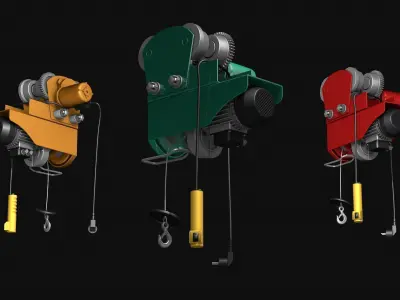 Electric Hoist Winch Cable Industrial garage tool 3D model